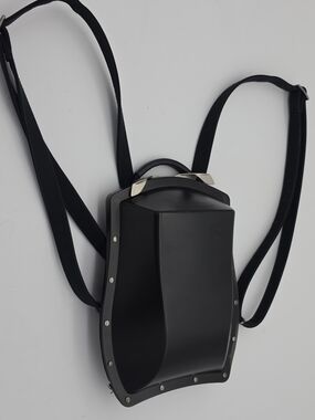 Minimalist Black Scarabee Backpack with Silver Hardware